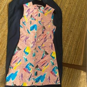 Pink and multicolored Louis Vuitton dress in denim cotton fabric. Fits S or M